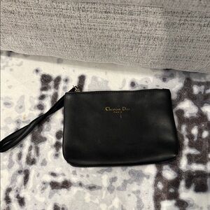 Dior Black Wristlet Clutch/Makeup Bag